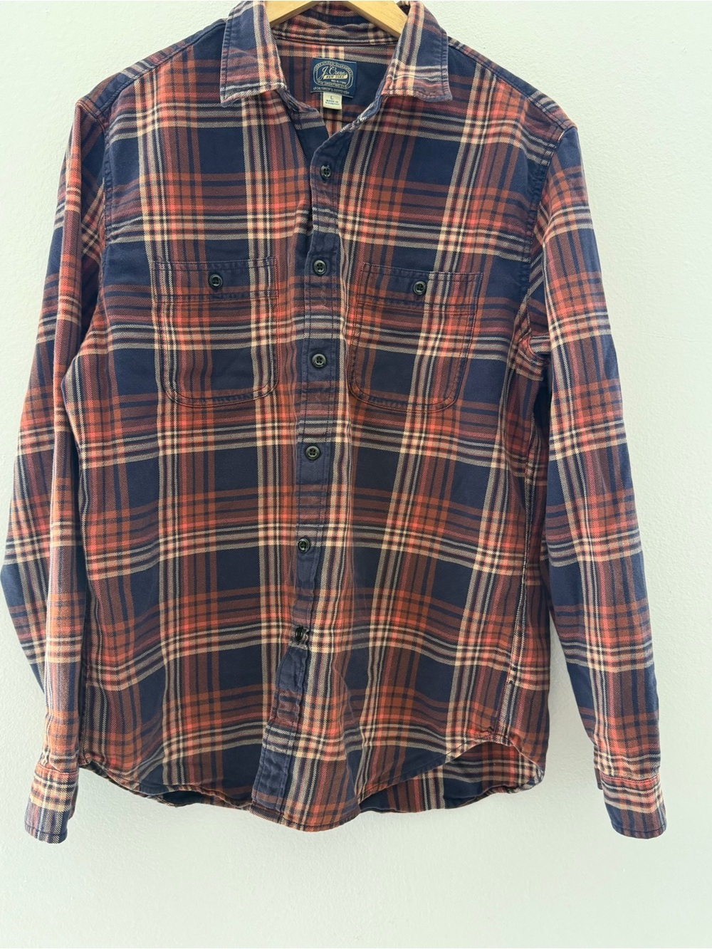J.Crew Sportsmen’s Outfitter Men’s L Plaid Flannel Shirt Workwear Gorpcore - Picture 7 of 7